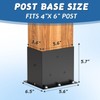 4×6 Post Base 2 Pcs,Deck Post Brackets,Inner Size (3.6" x5.6“Heavy