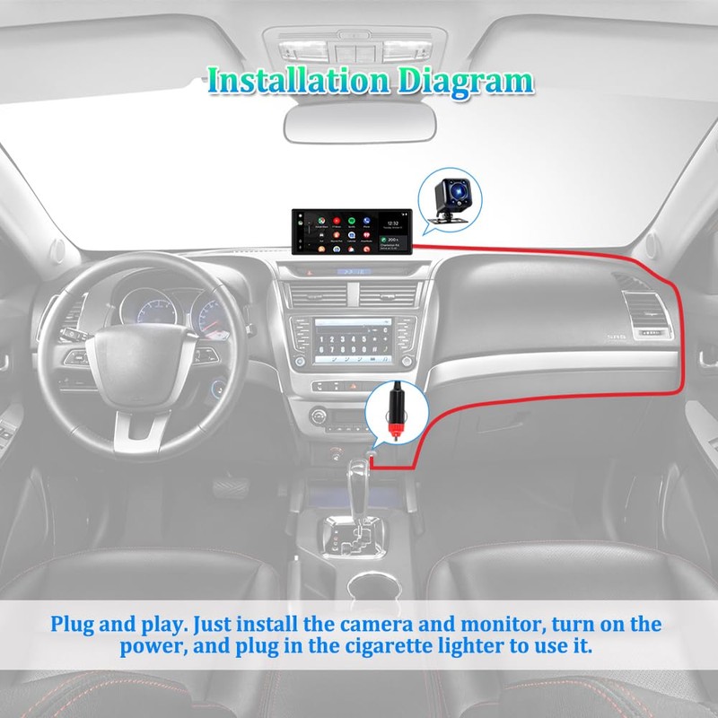 VSYSTO Car Stereo Wireless Carplay and Android Auto, 10.26" Touchscreen