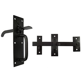 Keypak Suffolk Thumb Gate Latch Catch, Ideal for Wooden Garden Gate, Garage & Shed Doors, Weather Resistant - Black