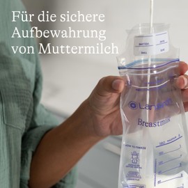 Lansinoh Breast Milk Bags - Pack of 75 - for Safe Storage and Freezing of Breast Milk - Hygienic and Space-Saving