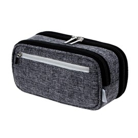 Chelory Big Capacity Pencil Case Large Pencil Bag Pouch 3 Compartments High Storage Pen Case Holder Office Supplies Stationery Organizer Makeup Bag, Dark Gray