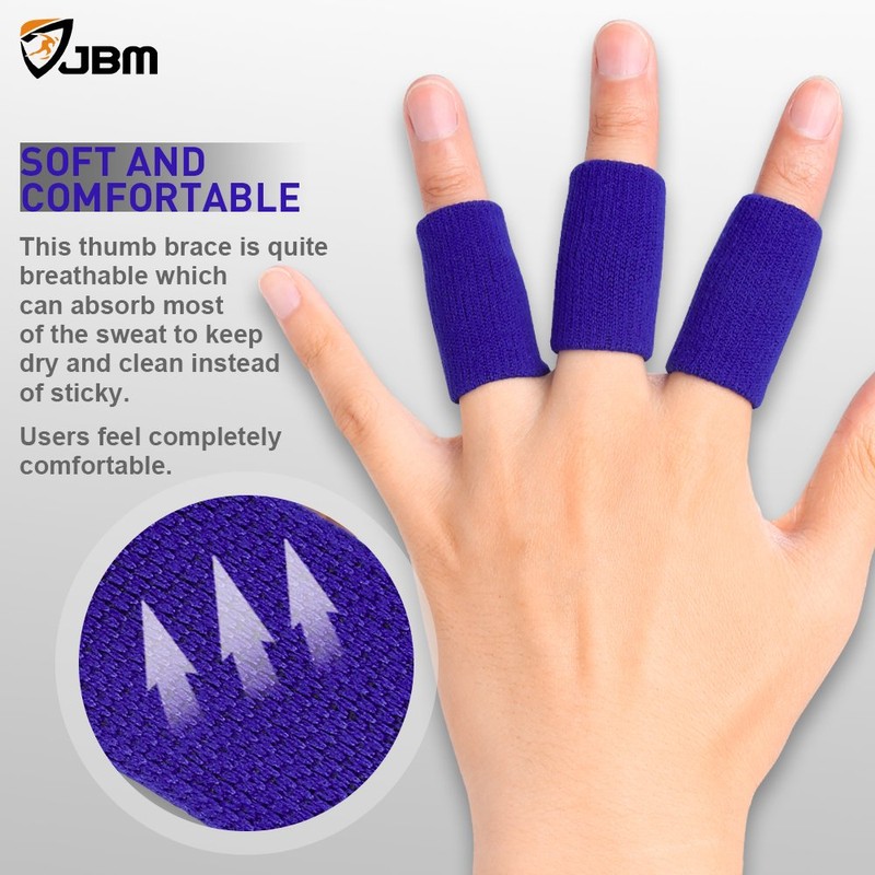 JBM Finger Sleeves 5Pack Sport Finger Brace Protector Compression Sleeve