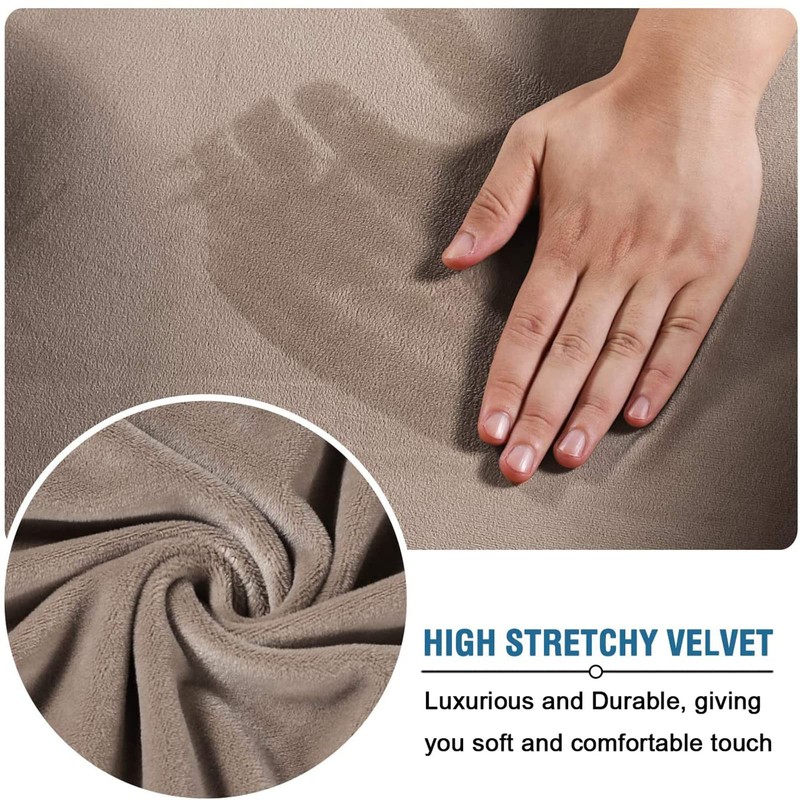 Funda elástica de terciopelo para silla de oficina con reposabrazos,