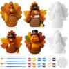 Watersay 6 Pack Thanksgiving Ceramic Turkey Shelf Sitters Paint Craft