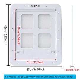 CEESC Pet Screen Door for Dog & Doggie, Lockable Dog Screen Door for Exterior Doors, Doggie Door for Screen Door, 2 Sizes and 2 Colors