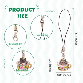 BEEFLYING 16 Pcs Kawaii Cell Phone Charms for Mobile Phone Cute Strap Hanging Pendants Aesthetic Phone Decor for Jewelry Making Phone Charm Backpack Wallet Keychain Pendant Accessories(Cat)