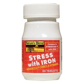 Nature's Blend Stress Advanced Formula Vitamins with IRON Compares to STRESSTABS with IRON (Pack of 2)