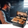 SEEJI Travel Cigar Humidor Box Case - Double Layer Design