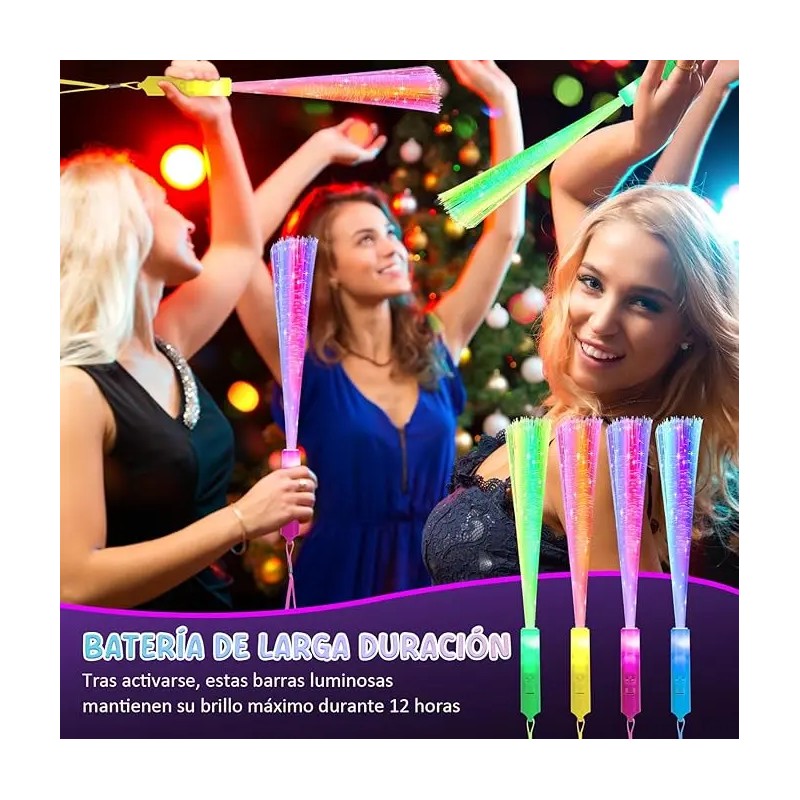 Fiesta Electrónica Varita Fibra Óptica Celebración Neon 28pz