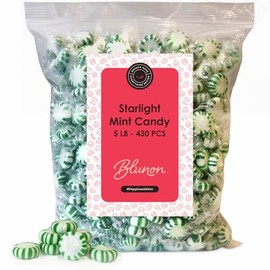 Spearmint Candy Starlight Mints - 5 Pounds Bulk Individually Wrapped - Classic Holiday Candies - 430 Pieces
