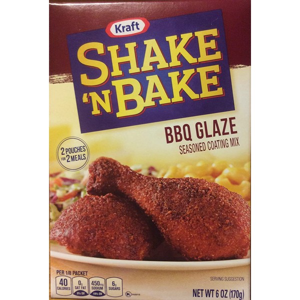 Shake 'N Bake Seasoned Coating Mix, BBQ Glaze, 6-Ounce Boxes (Pack of 8)
