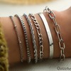 Quizzhe Boho Minimalism Silver Bracelet Dainty Gold Bracelet 6PC Classic