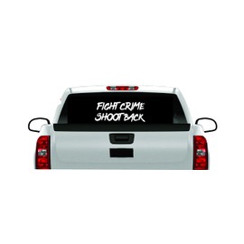 Fight Crime Banner Warning Concealed Weapon CCW Decal 2A Pro Gun Self Defense USA Flag