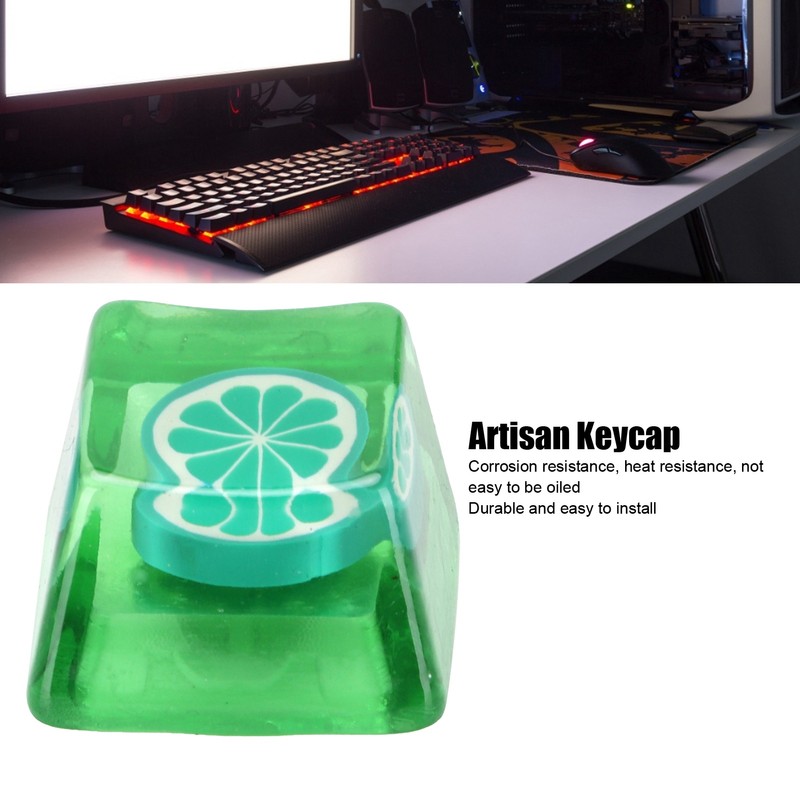 Resin Keycap HandMade CorrosionResistant Universal Mechanical Keyboard Accessories(Lime )