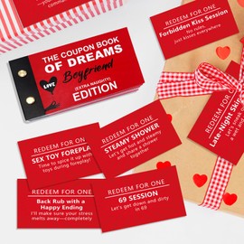 Beixian Funny Coupon Book for Him, 30 PC Love Coupon Book Card for Boyfriend, Husband, Unique Birthday Anniversary Valentine's Day Gifts for Men