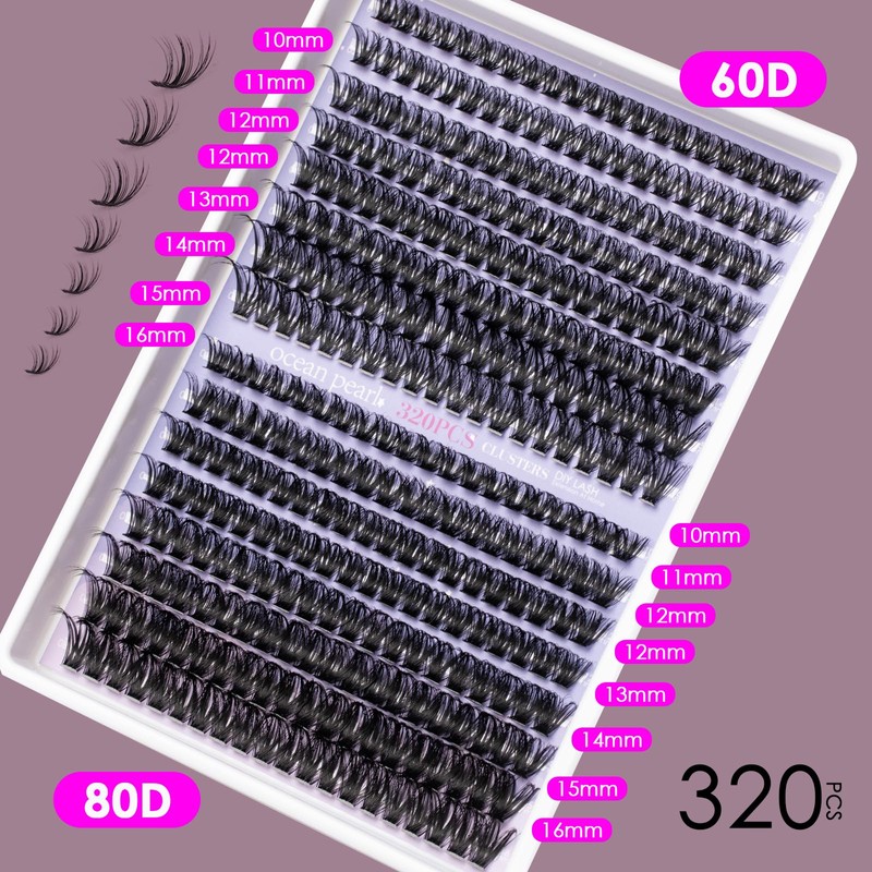 3D Thick Lash Extension Kit 320 Pcs Fluffy Lash Clusters