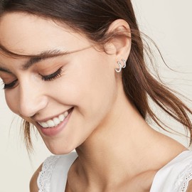 Hoop Earrings 925 Silver, 3 Pairs of Earrings 925 Silver for Women Men Girls Small Hoop Earrings Silver Cartilage Tragus Helix Sleeping Earrings Set 9 11 14 mm, Gold-plated