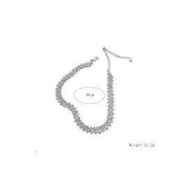 Gold Rhinestone Chokers for Women,Delicate Bilayer Crystal Silver Chain Necklaces,Sparkly Party Prom Accessories for Teen Girls Jewelry Gift (Silver)