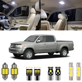 Xpismii 18 Piece 6000K White Tundra LED Interior Light Kit Package Replacement for Toyota Tundra 4-Door Double Crew Cab 2000 2001 2002 2003 2004 2005 2006, with Placement Diagram and Install Tool