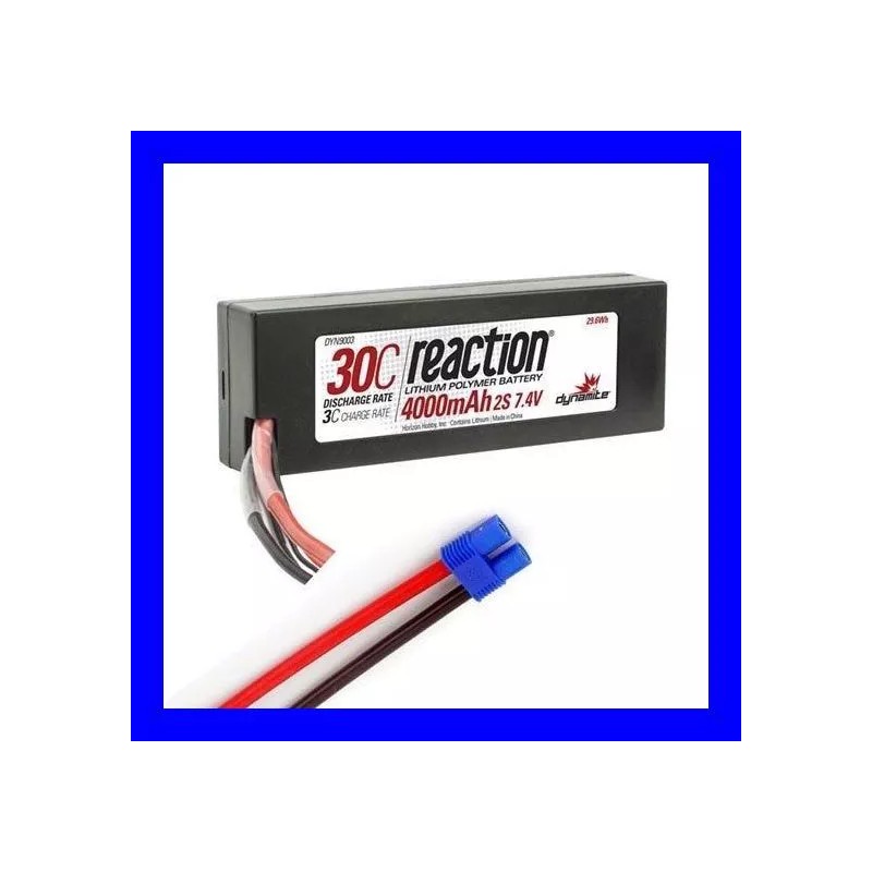 Dynamite Reaction 7.4v 4000mah 2S 30C Lipo Hardcase EC3 Plug