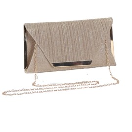 ORIJIRI Wedding Bag, Large Party Bag, Shoulder Bag, Gold, Formal, Chain Clutch Bag, 2-Way, gold