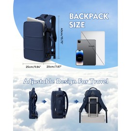 SZLX Ryanair Large Travel Backpack Women's Vacuum Backpack Hand Luggage Men Waterproof Outdoor Sports Backpack Casual Daypack School Bag Fit 14 Inch Laptop with Shoe Compartment and Laptop Compartment