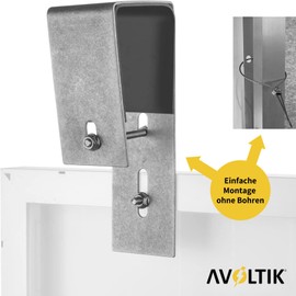 Avoltik Balcony Power Station Bracket Square Hooks Pack of 2 I Robust Balcony Power Station Attachment Made of Stainless Steel I Bracket for Balcony Power Station Including Mounting Set I Solar Module