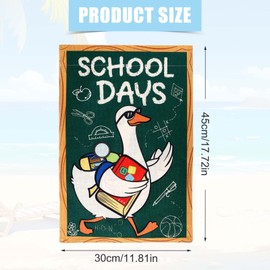 Lyreh Funny Goose Garden Flag, 18x12in Linen Double Sided School Garden Flag Outside Vibrant Goose Decoration Practical Ornament Accessories for School House Yard Lawn