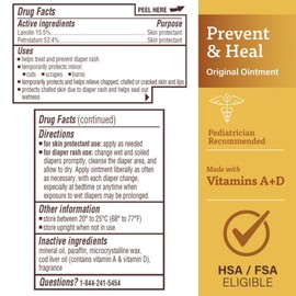 A+D Original Diaper Rash Ointment, Prevents & Protects Diaper Rash, Moisturizes & Heals Dry Skin With Vitamins A&D, 16oz Jar