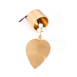 Gold Leaf Hanging Decoration Bell Wind Chime for Good Luck Chinese Feng Shui Bell Hanging Ornament for Safe Wealth Window Hanging Pendant