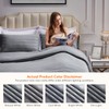 Lifewit Single Duvet Cover Set, Satin Stripe Reversible Soft Quilt