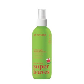ATTITUDE Kids Detangling Spray, Leave-In, No-Rinse Hair Detangler for Knots & Tangles, Gentle, EWG Verified, Plant-Based, Vegan, Watermelon & Coco Sce