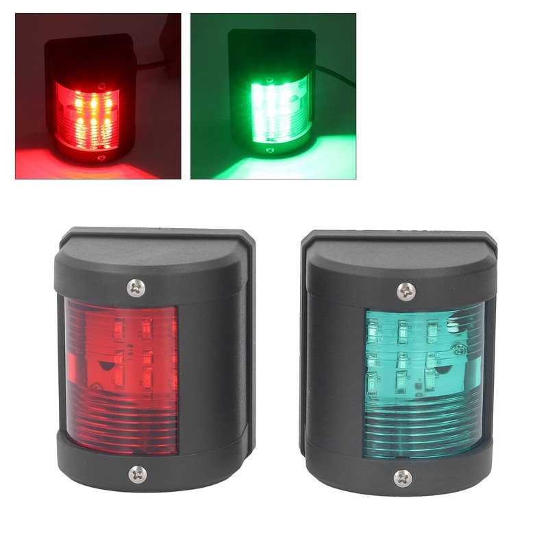 2Pcs LED Navigation Light PC Starboard Green Port Red 112.5°