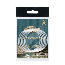 SF Welded Tapered Leader Fly Fishing with Loop Nylon 9ft Fishing Leader (6 Pack) 6X