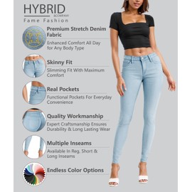 Hybrid & Company Womens Super Comfy Stretch Denim 5 Pocket Jean P22883SK LightDenim 7