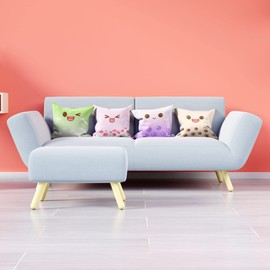 BelugaDesign Cute Throw Pillow Cases | 4 Pack Boba Bubble Tea Anime Faces | Kawaii for Girls (18x18, 4 Multi)…