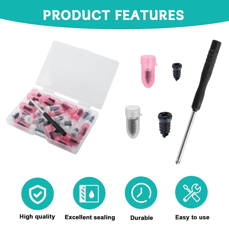 30Pcs Tyre Repair Kit Rubber Nails,Car Puncture Repair Kit with