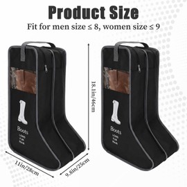 2 Pack Boot Storage Bag, Portable Dust Proof Boot Bags for Cowboy Boots, Shoe Cover Protector Bag for Boots Storage and Organizer Packing, Tall Boot Storage Carry Bag for Travel and Daily Use