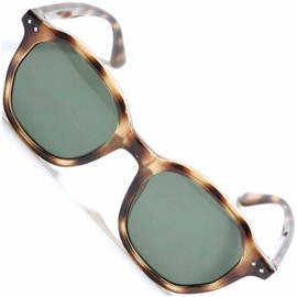 FashionBerry 99% UV Protection Lenses, Crown Punt Shaped, Square Sunglasses, Color Lenses, Eye Friendly, No Fatigue, UV Protection, Fashion Glasses, Unisex, Lightweight, Small Face Effect, demi/green