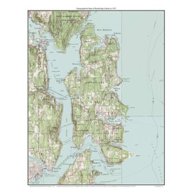 Bainbridge Island - ca. 1937 - USGS Old Topographic Map Custom Composite Washington 15x15