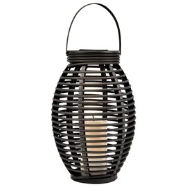 Globo 33284 LED Solar Outdoor Standing Lamp Fire Flickering Effect Rattan Patio Hanging Light