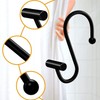 12 Pack Shower Curtain Hooks,Black Shower Curtain Hooks, Metal Durable