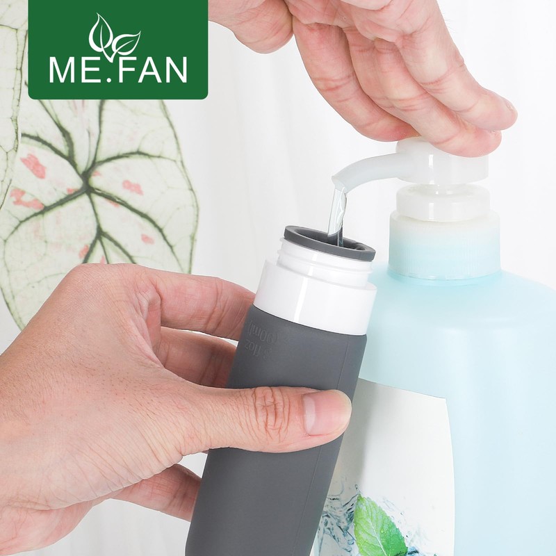 ME.FAN Travel Bottles for Toiletries,3oz Silicone Travel Size Containers, TSA