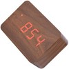 LED Wooden Alarm Clock, Alarm Function/Voice Control and Continuous Light