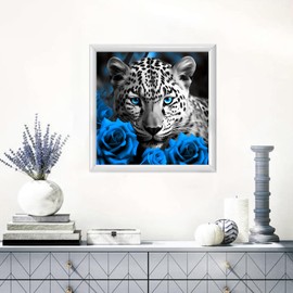 DPIDEA Leopard Diamond Painting, Diamond Painting Pictures for Adults, DIY 5D Diamond Painting, Leopard Diamond Painting, 5D Diamond Painting for Home Decor, 30 x 30 cm