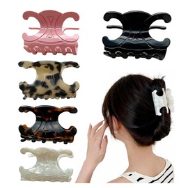 5 PCS Premium Durable Acetate Butterfly Hair Clips, Medium Size Hair Claw Clips with Secure Hold, Stable Hold Clips for Women, Perfect for Updos (2.76 x 1.66 Inch)