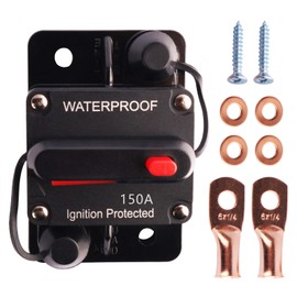 Circuit Breaker DC 12V-48V Fuse Manual Reset for Boat Trolling Motor Marine ATV Trailer Vehicles Stereo Audio Electronic Battery Solar System Protection (150Amp)