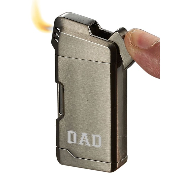 Personalized Visol Soft Flame Pipe Lighter with Engraved Dad (Gunmetal)