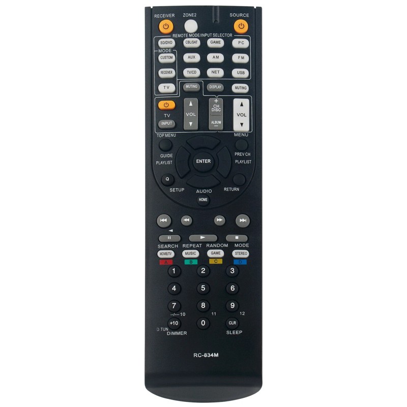 Unbranded RC-834M Replace Remote for Onkyo AV Receiver TX-NR414 HT-S6500
