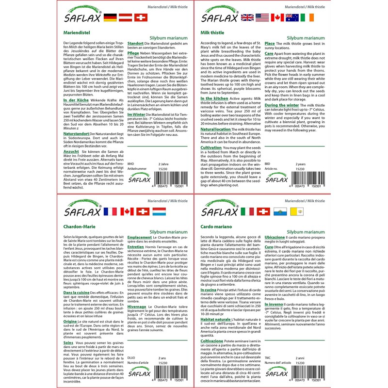 SAFLAX - Medicinal Plants - Milk Thistle - 75 Seeds